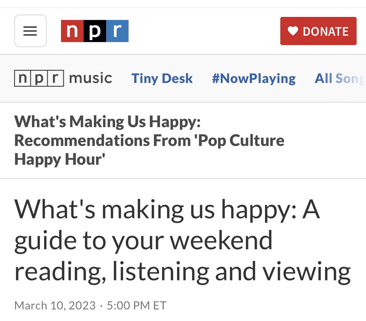 I am extremely touched by this reaction to A HEART THAT WORKS, from <a href="/NPR/">NPR</a>’s Pop Culture Happy Hour. And that Stephen got my book from the library! ❤️📚Get yourself a copy here: linktr.ee/hearttworks