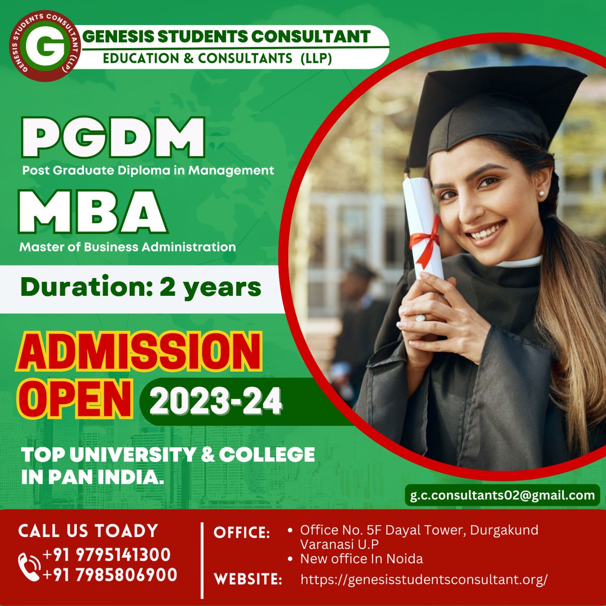 Grab the opportunity and make your career in management. Admission open for PGDM & MBA.

 Book Your Seat And Confirm Admission.
.
#genesisstudentsconsultants #medical #mbbs #md #bscnursing #bhmsexams #bpharmacy #dpharmacy #bams #bhms #bhmsstudents #bums #education #advisor