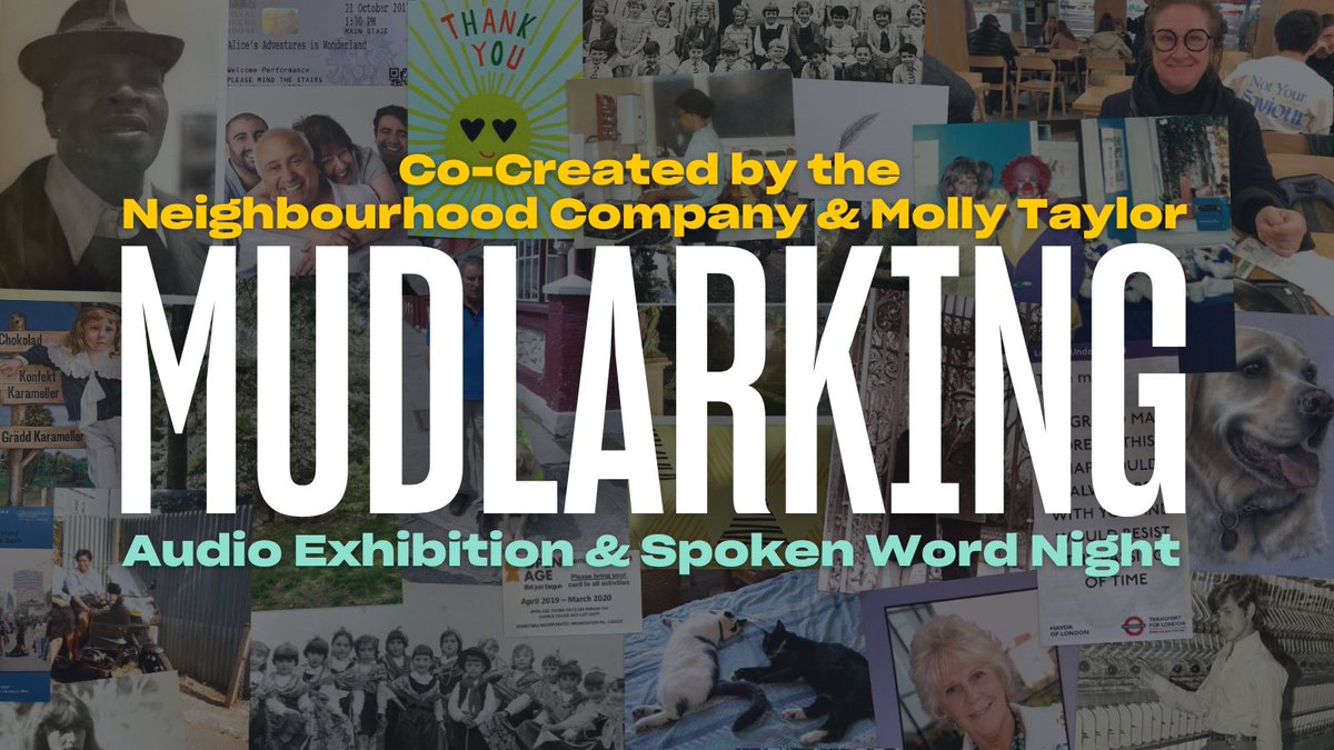 TWO NEW EVENTS: MUDLARKING

If you had to give the gift of a story, whose would you tell?

Through immersive audio experience, spoken word &amp; poetry, our resident adult theatre group answer this question.

Co-created by Neighbourhood Company &amp; <a href="/MollyHopeTaylor/">Molly Taylor</a> | Find out more👇🏾