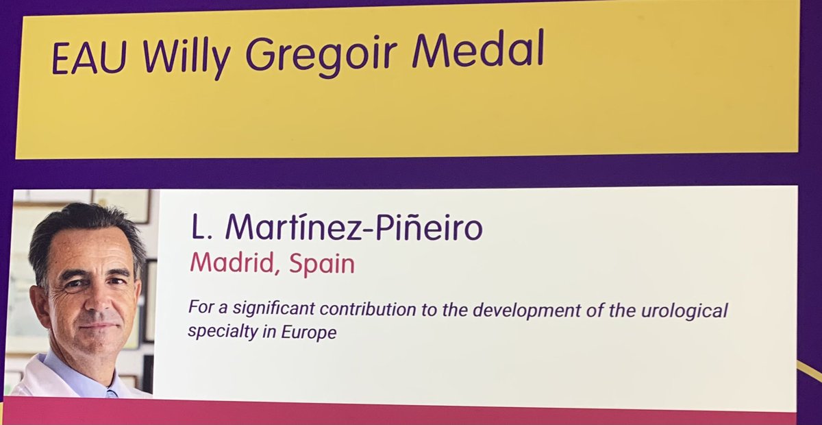 HistoriaAEU's tweet photo. Ayer fue un día histórico para la Urología española y @InfoAeu al recibir R. Vela premio Desnos, @JGomezRivas premio Crystal Matula y L. Martínez-Piñeiro Gregoir Medal en el #eau23 de @uroweb Enhorabuena! https://t.co/EuQxljHcbH