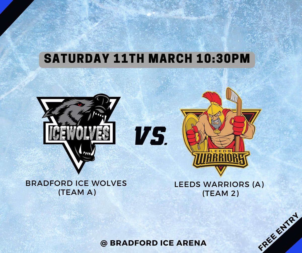 🏒🏒🏒GAME DAY🏒🏒🏒

Come down and watch the biggest derby of the year so far

#BradfordIceWolves #WolvesOnThree #IceHockey #EIHA #BeerLeague #HockeyFamily #2023 #BradfordIceArena  #GameDay