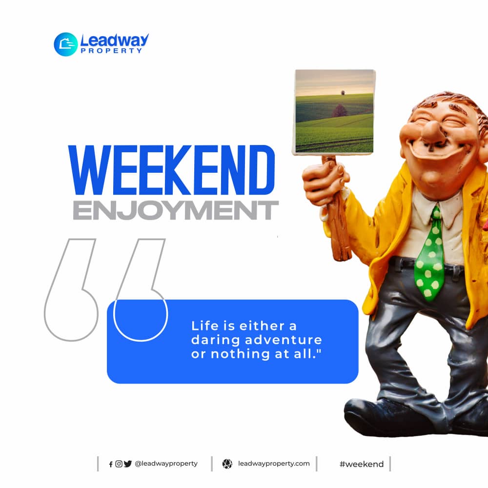 Enjoy the weekend with your family and loved ones.

#leadwayproperty #propertyinlagos #propertyinlagosforsale #propertyforsale #ibejulekki #lekki #landproperty #retirementplanning #festaccitymall #festac #launching #instantallocation #digitalisedestate #realestatemarketing