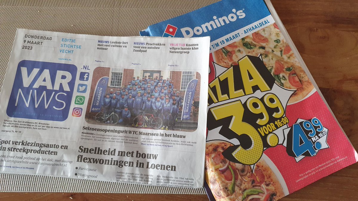 Zeg <a href="/VARnws/">VAR NWS</a> als ik een - geen reclame - sticker op mijn deur heb dan verwacht ik niet dat <a href="/dominospizzanl/">Domino's Nederland</a> reclame via jullie verspreidt wordt. Laten we nieuws en reclame zuiver scheiden en niet stiekum samenvoegen.