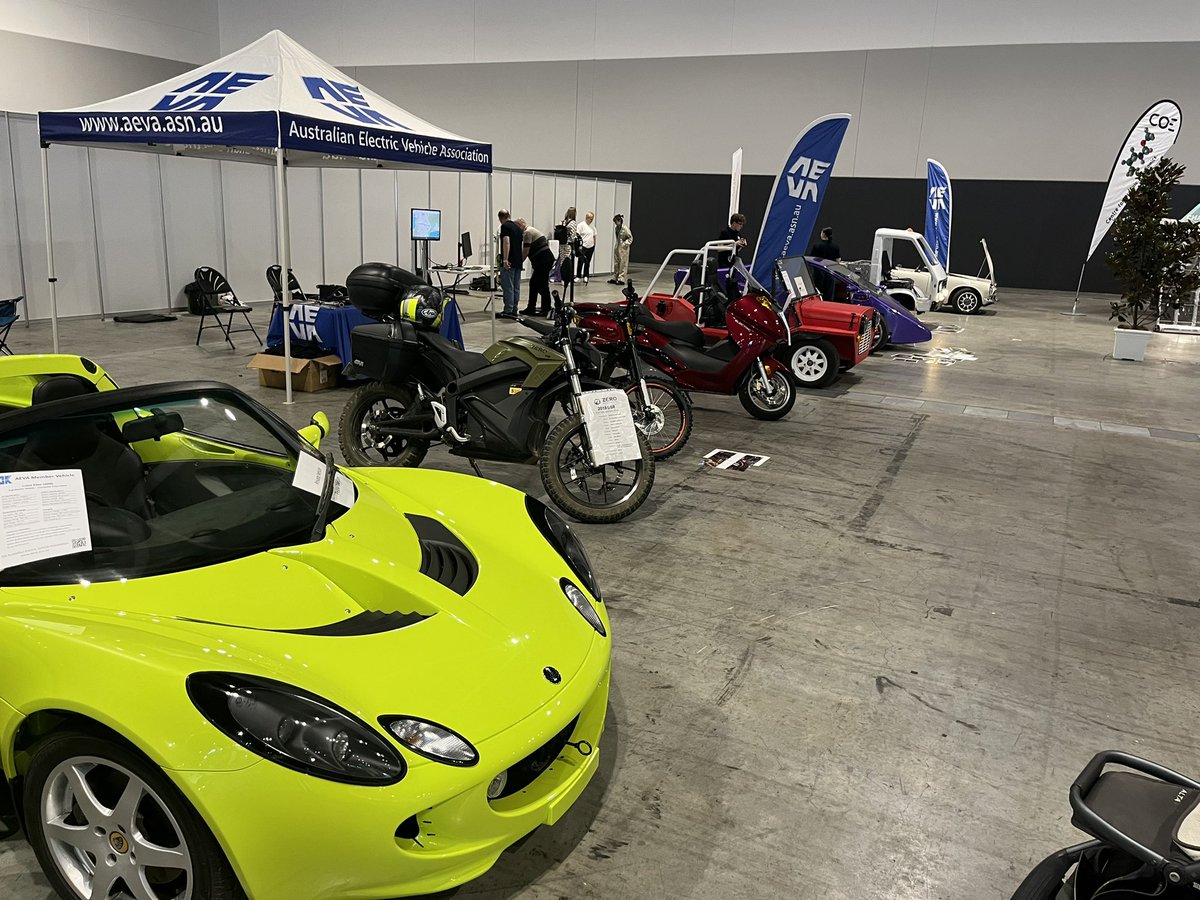 stevefuery's tweet photo. Day 1 of #FullyChargedSydney done! Some amazing #EV and #HomeEnergy tech with the sharpest minds in the industry. Stoked to be awarded the @AEVA_National Glen George Trophy - calculated on battery capacity versus distance travelled. @ZeroMC #DSR https://t.co/NRPMhp87vs