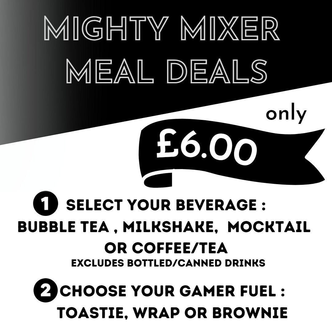 GameOnCornwall's tweet photo. Happy Saturday! Don't forget about our Mixer Meal Deals to level up your weekend....π
#gameoncornwall #gameon #mixermealdeal #gamerscornwall #foodanddrink #cornishfood #cornishdrink #cornwallfood #gamers #gamer https://t.co/FzeteiZ3eX