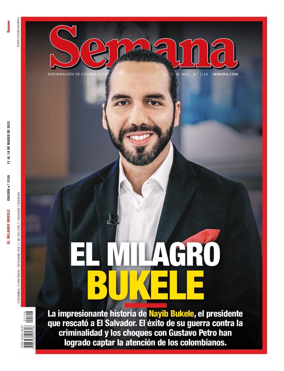 RevistaSemana's tweet image. #ElMilagroBukele | La impresionante historia de Nayib Bukele, el presidente que rescató a El Salvador. El éxito de su guerra contra la criminalidad y los choques con Gustavo Petro han logrado captar la atención de los colombianos. bit.ly/3JypeCs
