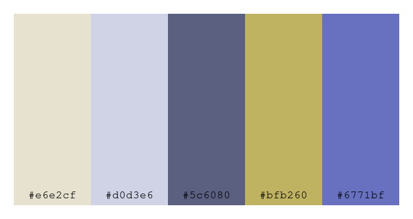 ColPaletteBot's tweet photo. Beep beep, here's a pretty color palette for you!
color-scheme.js parameters used:
- hue: 99
- variation: soft
- colors: #e6e2cf, #d0d3e6, #5c6080, #bfb260, #6771bf
Have a lovely day!
#twitterbot #colorpalette #colors #palette #prettycolors https://t.co/zrWMZH0u3J