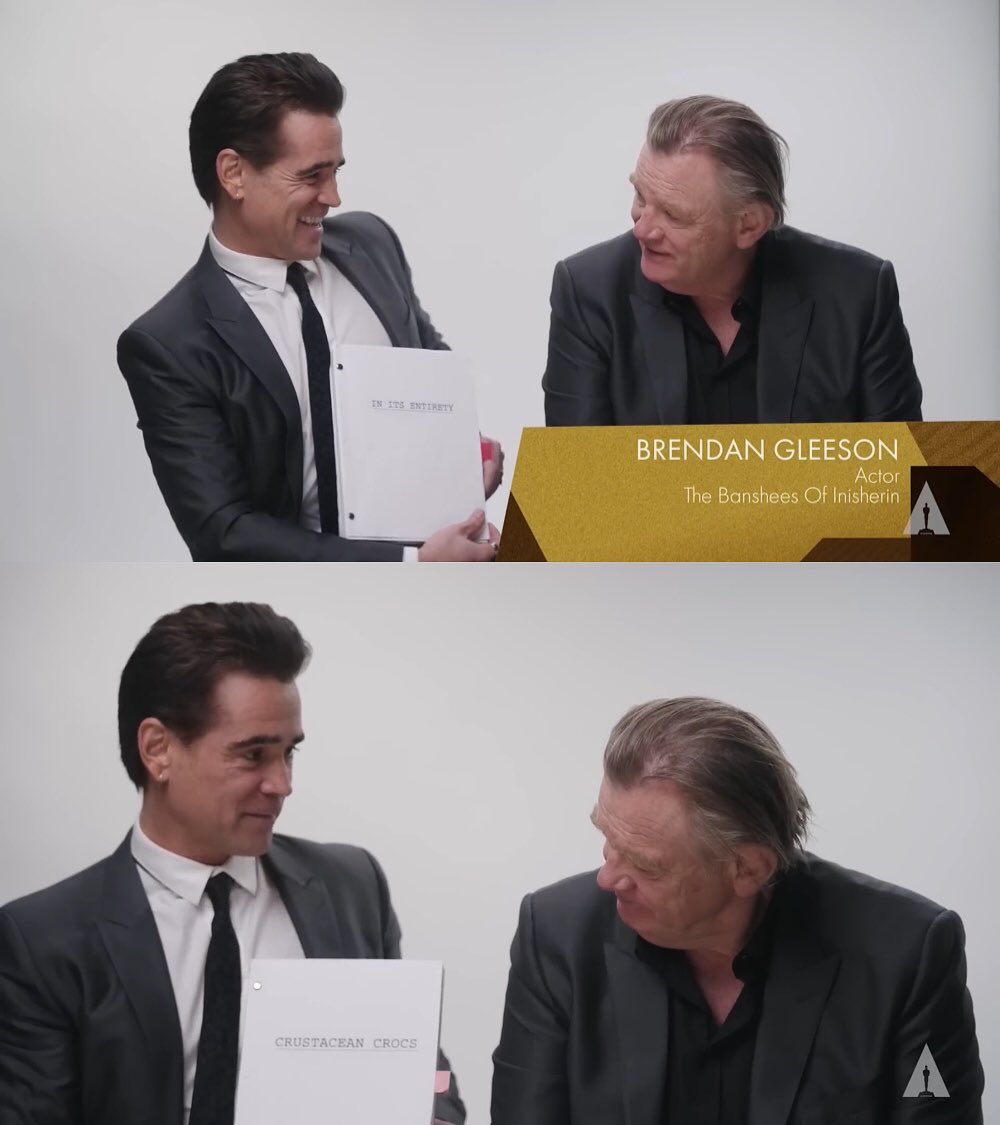 Oscar Nominees Guess Movies From Working Titles 
youtu.be/SctxXTK-tns
#ColinFarrell 
#BrendanGleeson