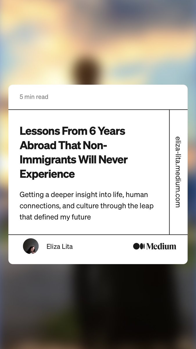 Getting very foreigny in my latest article, sharing some lessons I’ve learned in my 6 years abroad, that I think non-immigrants will never experience👇
link.medium.com/wJqwm6zY4xb