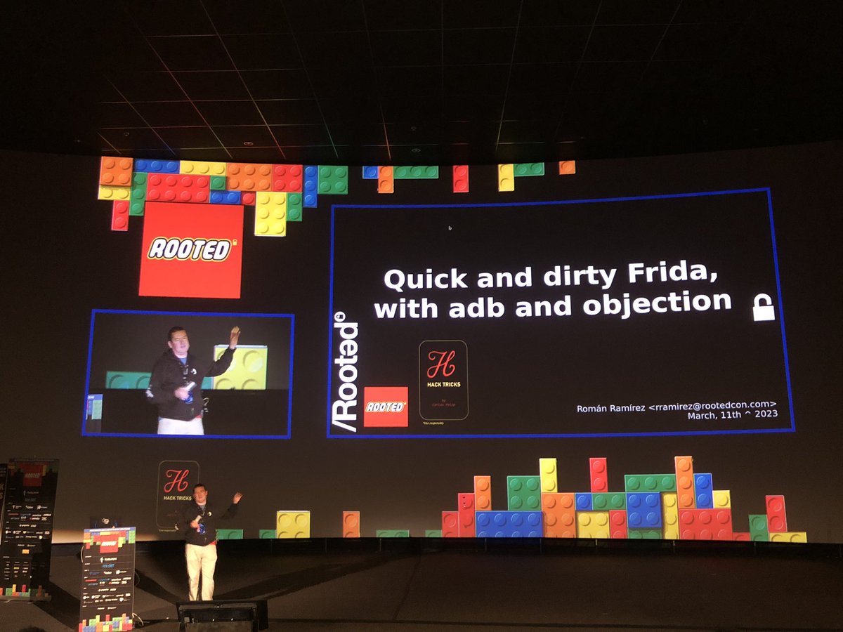 PCabreraCamara's tweet image. Vamos @patowc !!! #HackTricks @rootedcon encantado de escuchar “Quick and dirty Frida” #reversing