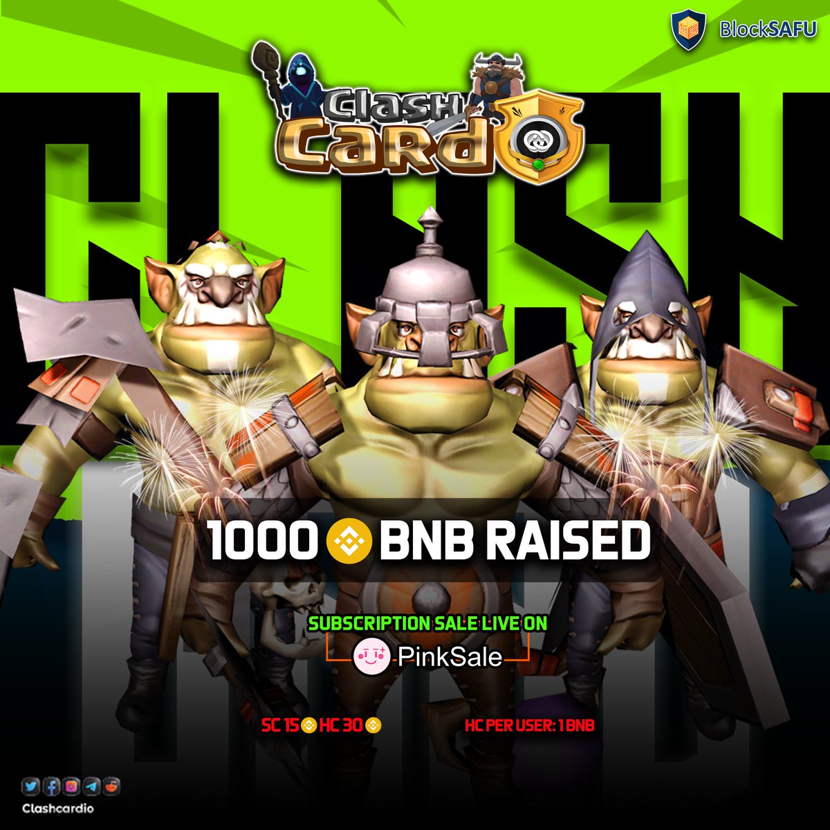 ClashCardio's tweet photo. ClashCard is now trending #1 on @pinkecosystem

1002 BNB raised so far🔥

✨HC hit in just seconds

Subscription sale will ends in 15 mins

➡️SC/HC - 15/30 BNB

➡️Hard Cap Per User - 1 BNB

Join: https://t.co/Zdle8FKE2r

#Clashcard #Play2Earn #BSC #BNB #P2E #Presale https://t.co/YgYhD5FWyi