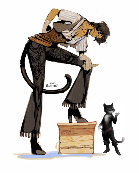 local artist watches puss in boots 