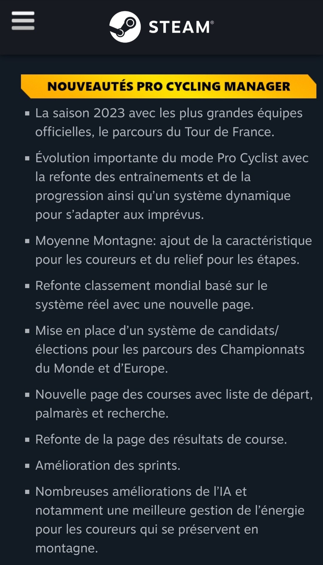 PCM France on X: 🆕 La liste des nouveautés de Pro Cycling