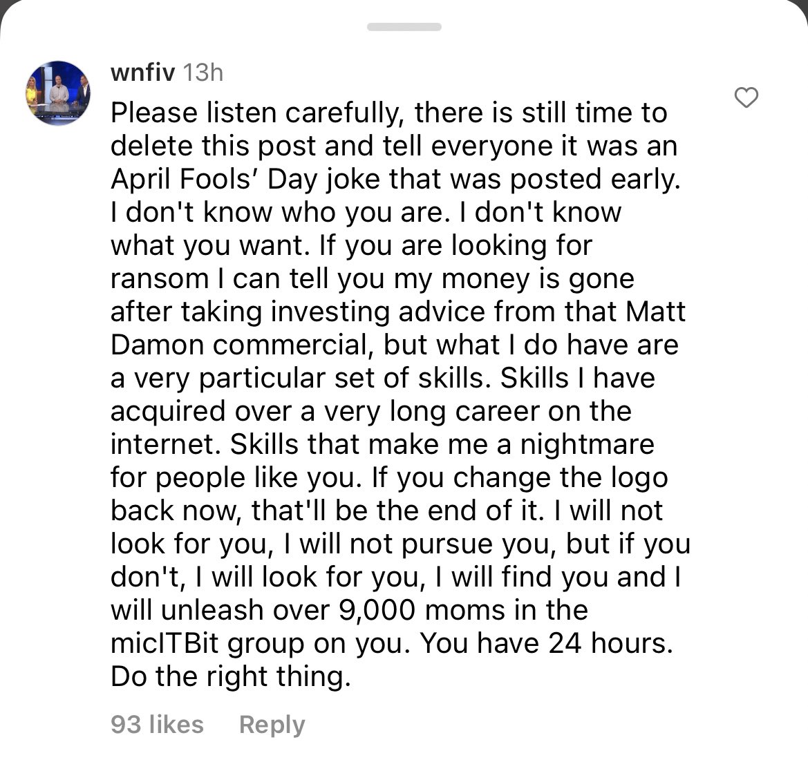 WNFIV's tweet image. You still have time to make the right decision. #changeitback