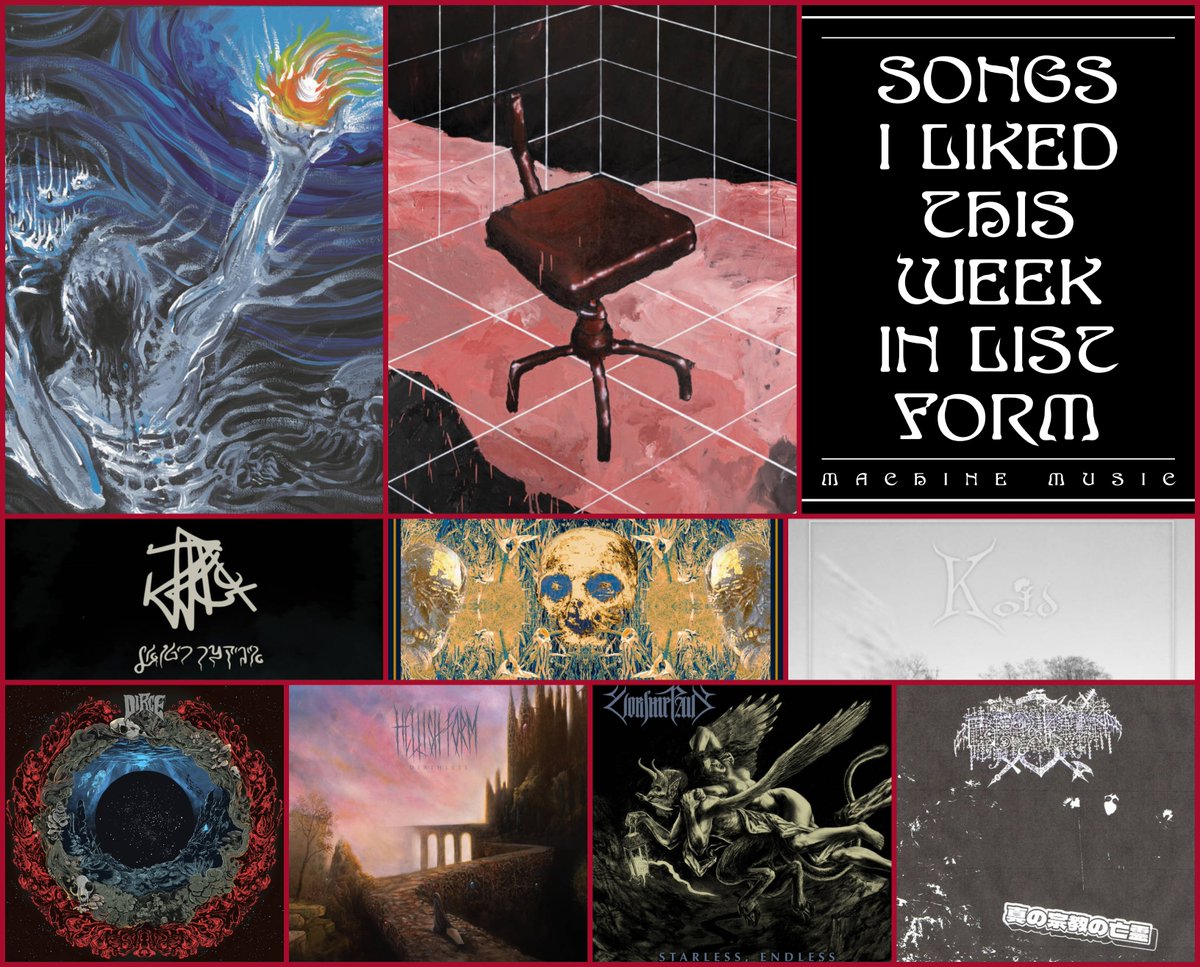 New weekly post with SICK music from <a href="/TdkBand/">TDK</a>, Kold, <a href="/hellishform/">Hellish Form</a>, Kostnatění (<a href="/Willowtip/">Willowtip</a>), Bloody Keep, Dirge, Sëht (<a href="/signal_rex/">SIGNAL REX</a>), Akloleh, Worship Pain + INFO ON <a href="/JKBroadrick/">Justin K Broadrick</a>, Thantifaxath and The Fucking Champs. 
machinemusic.net/2023/03/11/nin…