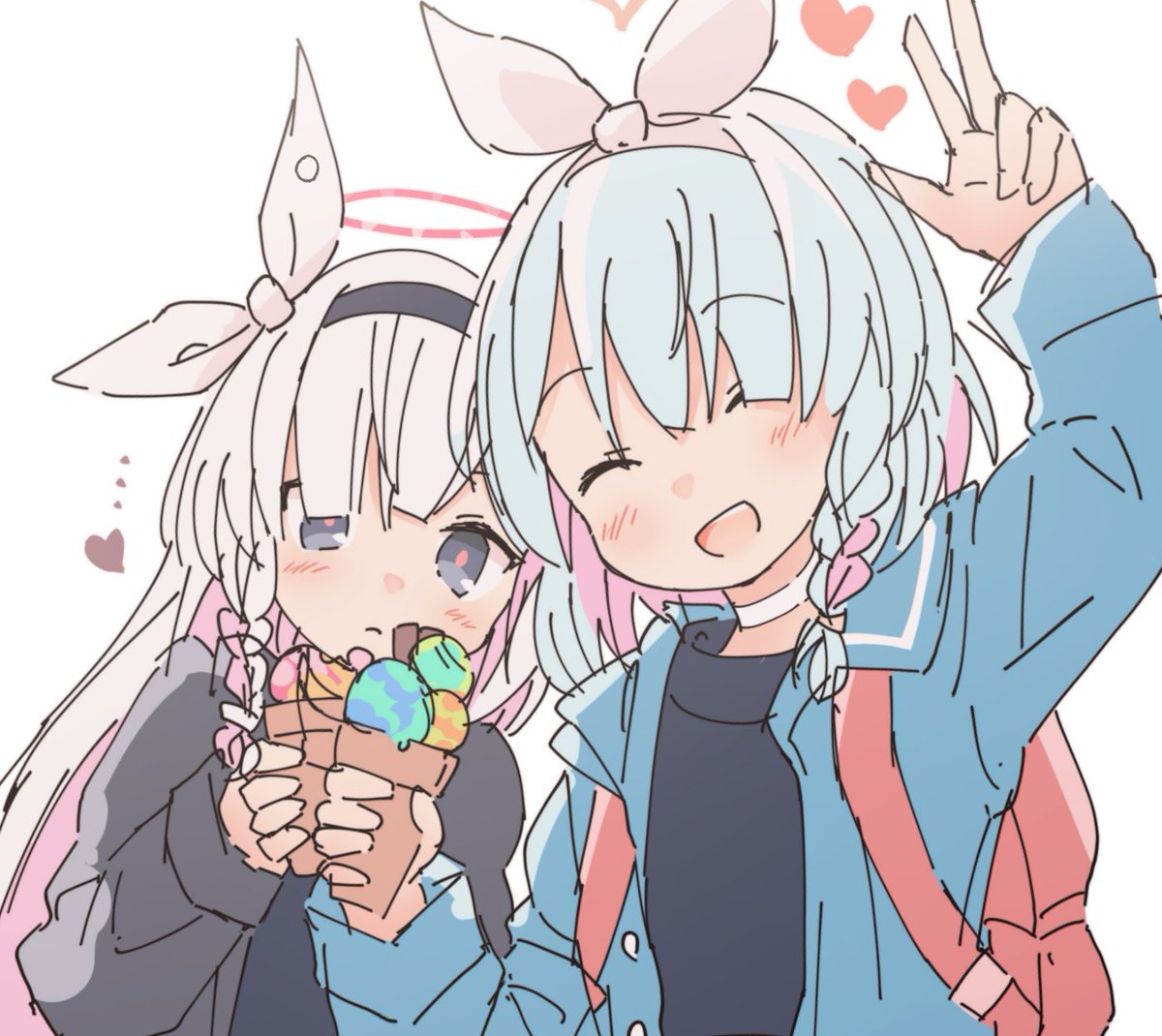 「わーい！先生、ありがとうございます！！」
「感謝。ありがとうございます。」