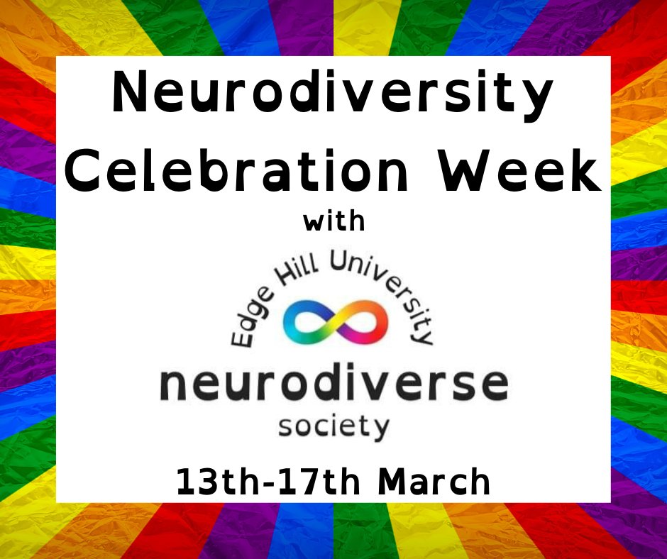 #NeurodiversityCelebrationWeek starts on Monday!

Once again, we are hosting a week of different events and activities to celebrate all different neurotypes!

#ActuallyAutistic #ADHD #Dyslexia #Dyscalculia #Dyspraxia #DissociativeIdentityDisorder #Tourettes #Neurodiversity