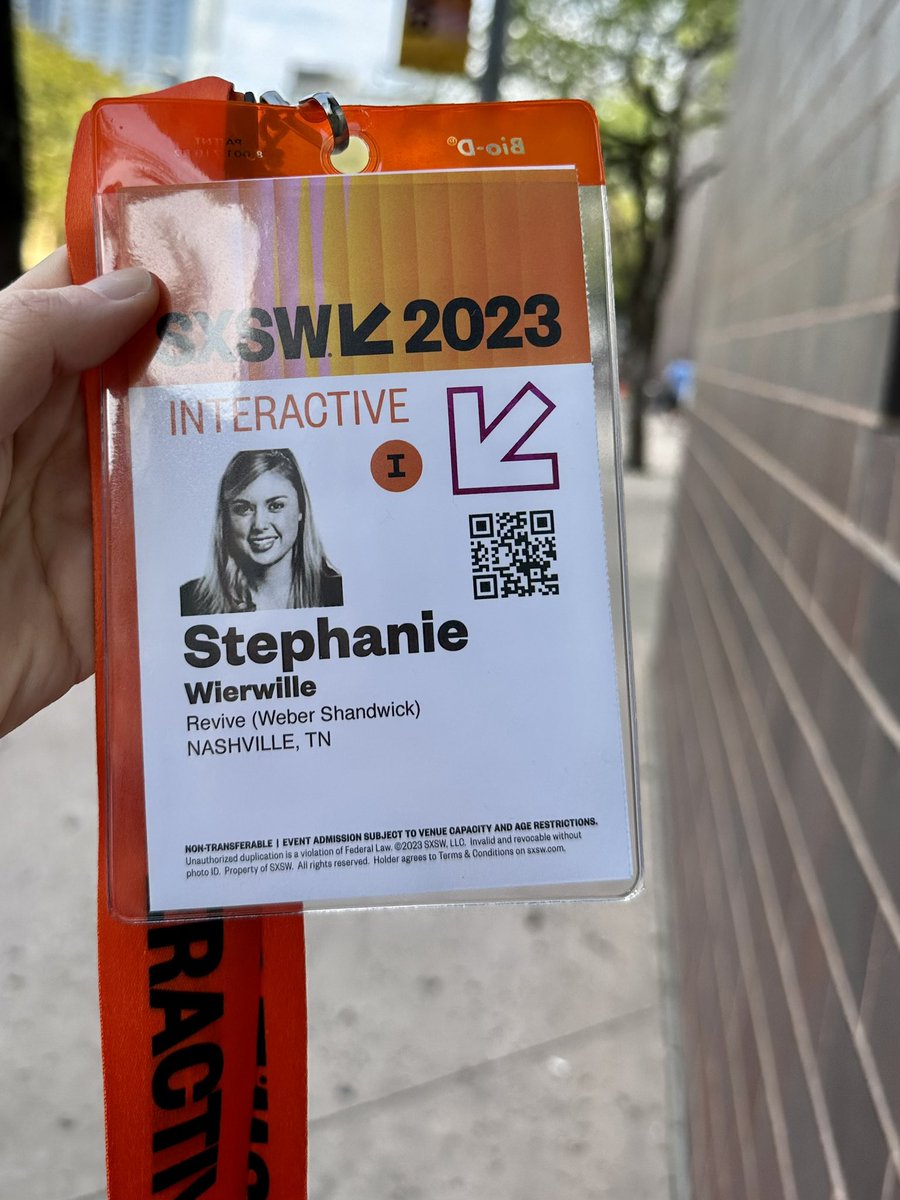swierwil's tweet photo. I’m official! Got my badge… let’s do this! #SXSW23 https://t.co/1YiRc8OM6u