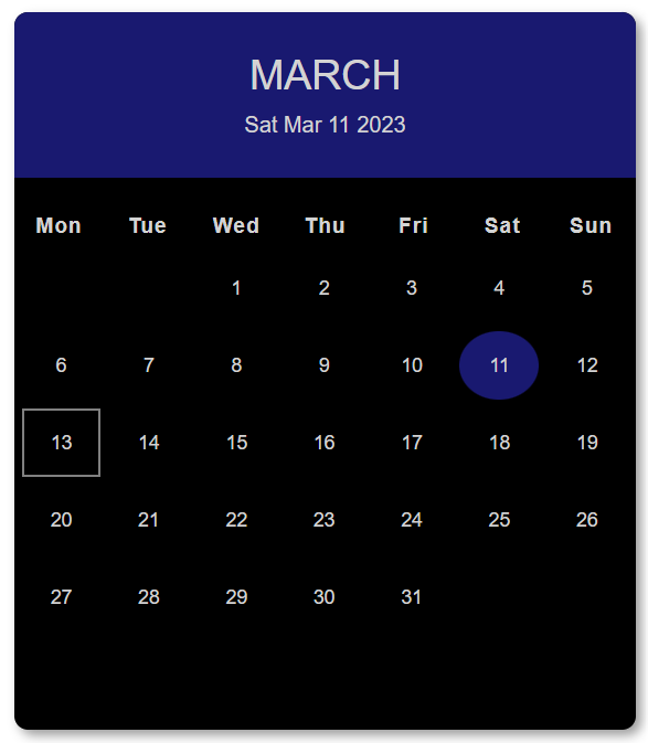 VIDHi477's tweet image. Day 7 of #10DaysOfCode 
 
✅Project Title: Month Calendar