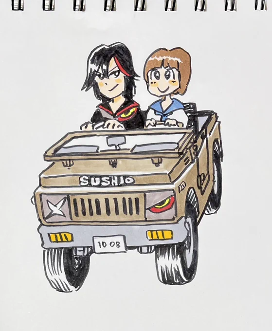 #女の子二人のイラストを貼る見た人もやる 