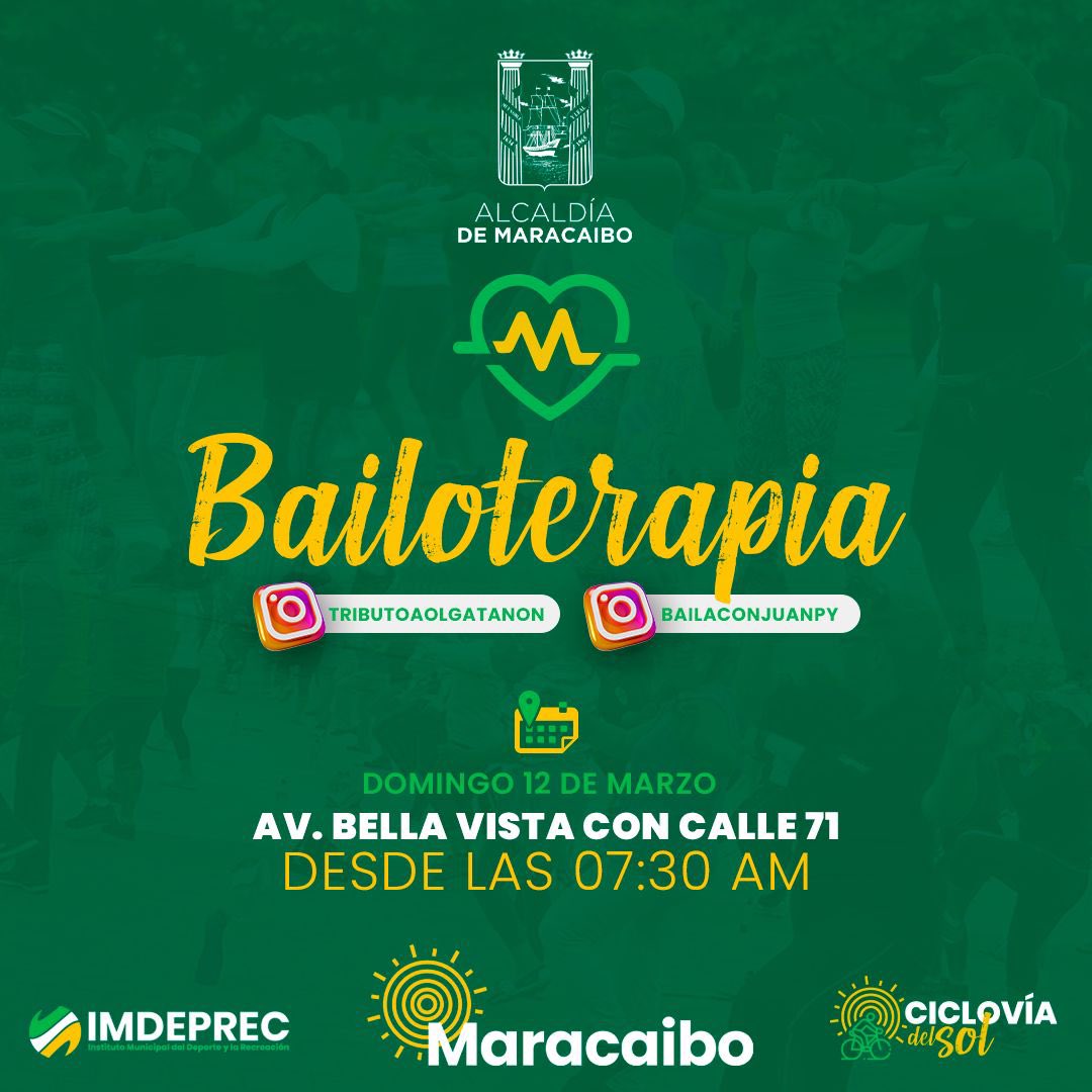 mcboalcaldia21's tweet photo. Entrena tu cuerpo y corazón al ritmo de la música en nuestros espacios de Bailoterapia y otras disciplinas:

- Plaza Antonio José de Sucre en Av. Bella Vista a las 7:30am.

- Esquina de Bella Vista con 71 a las 7:30am.

Mueve tu cuerpo y adquiere energía y salud. https://t.co/OHpleiYXUo