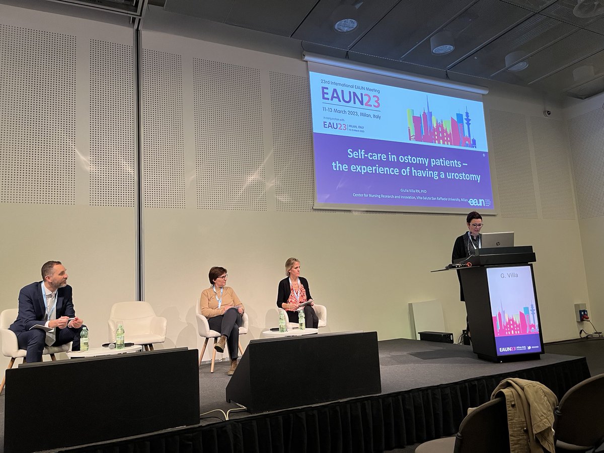 Talking about psychological impact and self-care in urostomy patients with @macudani71 (from @poliambulanza) Giulia Villa (from @MyUniSR) and @filoktimon #EAUN23 @EAUNurses