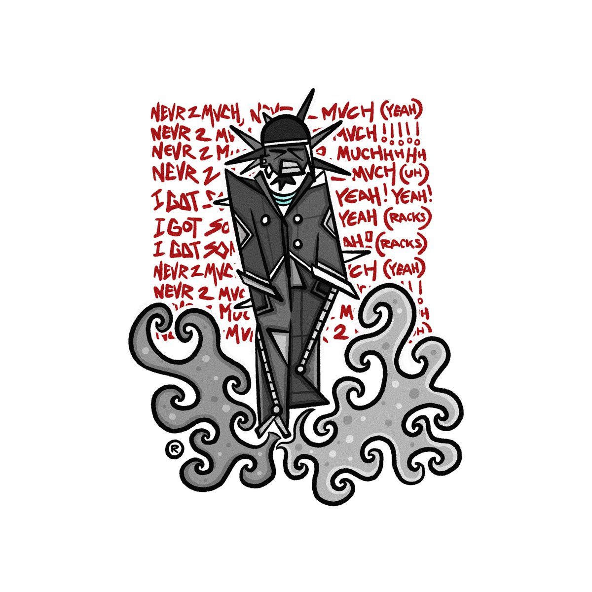 rivalites's tweet image. playboi carti’s rolling loud set illustrated (2023)