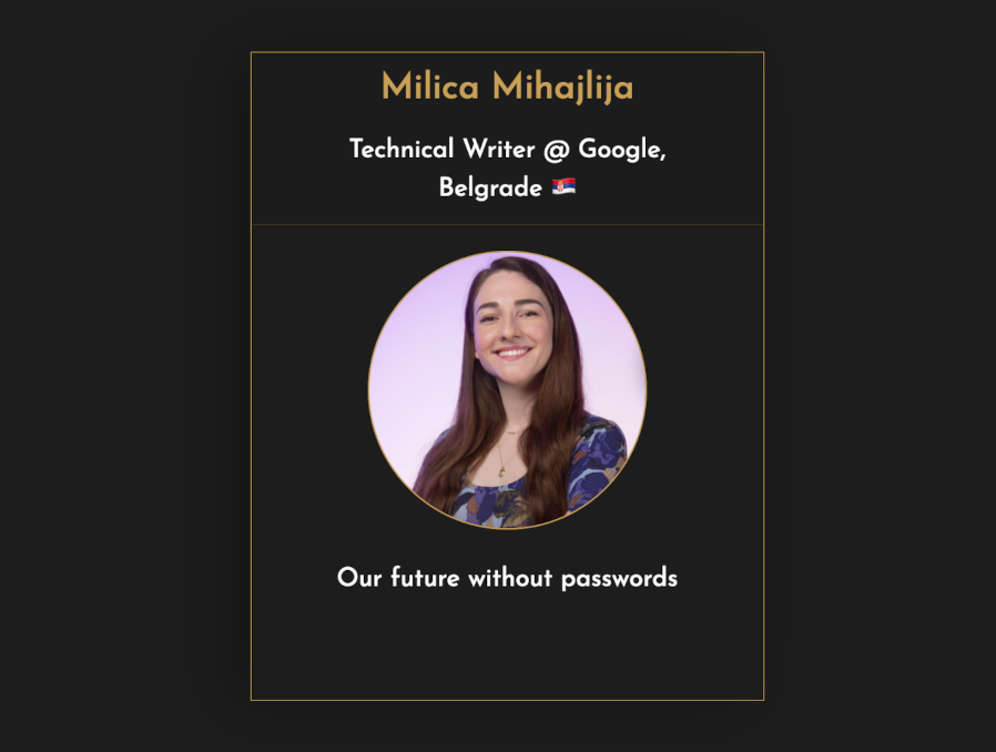 We proudly announce that <a href="/bibydigital/">Milica Mihajlija</a>, Technical Writer <a href="/Google/">Google</a> from Belgrade 🇷🇸, will be among the #JSDayIE2023 speakers. She will show us the future of authentication in #JavaScript web applications without passwords.

👀 👉 jsday.ie