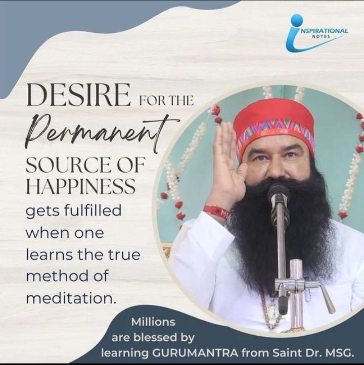 geetaChadhary's tweet photo. भागदौड़ भरी जिंदगी में हमने कहीं न कहीं मन की शांति खो दी है।संत Saint Dr.Gurmeet Ram Rahim Singh Ji Insan कहते हैं कि अगर वास्तव में मन की शांति चाहिए तो मेडिटेशन ही एकमात्र उपाय हैंI
#KeyToAchievement
#KeyToStressManagement
#UnlockYourConfidence
#KeyToSuccess https://t.co/aCK4QXjM3y