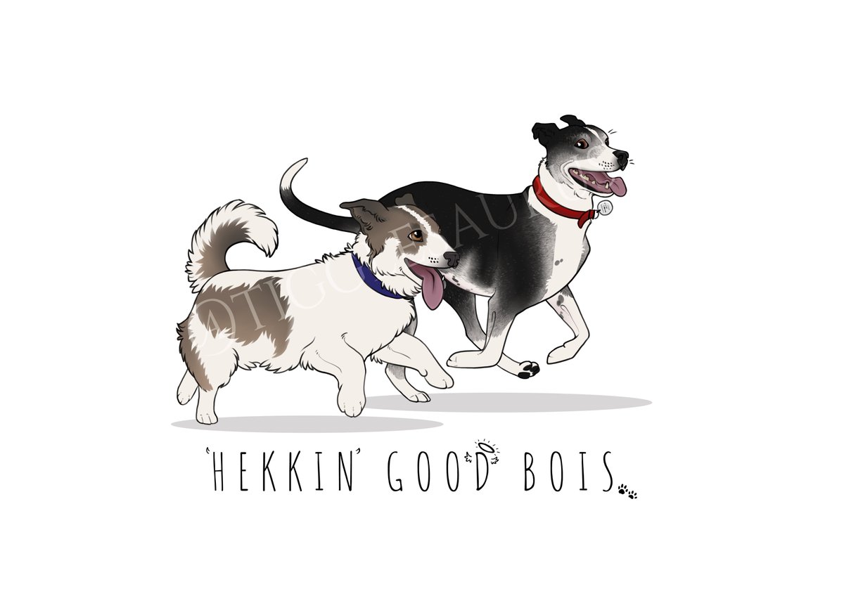 It took a whole hekkin while to get this finished and printed for my sister and I. Finally managed it over xmas. Two years almost since our puppers passed away within a week of eachother; derping in our memories always <3 Miss you </3