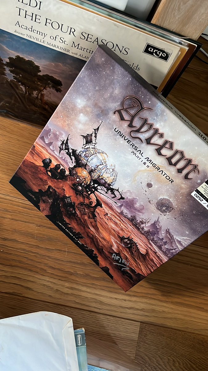 drum_cas's tweet photo. @ProgMagazineUK Vivaldi is set up for tomorrow morning, honoring my grandfather’s tradition. (That was his LP by the way!) But now: @arjenlucassen ! https://t.co/XwWXSIO2aK