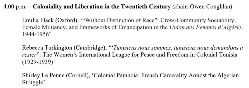 SSFH (@frenchhistoryuk) on Twitter photo The final postgraduate panel of the day, 'Coloniality and Liberation in the Twentieth Century', has begun! It will be followed by a Professional Development Panel hosted by Professor Hanna Diamond (<a href="/hannaediamond/">Hanna Diamond</a>) and Dr Andrew WM Smith (<a href="/smidbob/">Andrew WM Smith</a>).
@ASMCF #conflictasmcfssfh2023 The final postgraduate panel of the day, 'Coloniality and Liberation in the Twentieth Century', has begun! It will be followed by a Professional Development Panel hosted by Professor Hanna Diamond (<a href="/hannaediamond/">Hanna Diamond</a>) and Dr Andrew WM Smith (<a href="/smidbob/">Andrew WM Smith</a>).
@ASMCF #conflictasmcfssfh2023