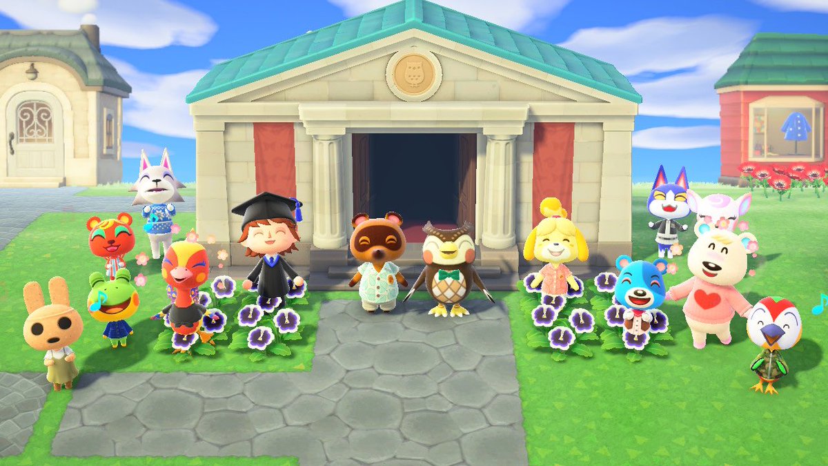 I held a college graduation party for myself on animal crossing