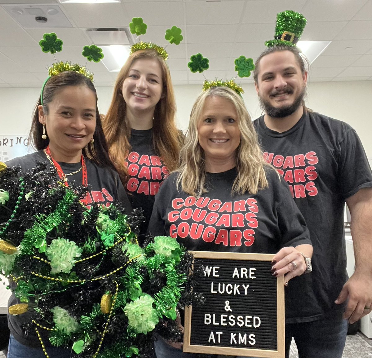 Wishing everyone <a href="/HumbleISD_KMS/">Kingwood Middle</a> and <a href="/HumbleISD/">Humble ISD</a> a HaPpY &amp; SaFe SPRING BREAK - from the InClassSupport #QuadSquad team! Also have a HaPpY St. PaTriCkS Day! 🌈🍀 #KMSCougarPride #SpringBreak #StPatricksDay #FeelingLucky <a href="/ClifPJ/">PJclif</a> <a href="/MonalisaPace/">Monalisa Pace</a>