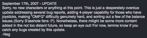 NgR_History's tweet photo. Newgrounds Rumble didn't launch with 4 player capability. It launched with 2-player capability, but due to fan demand for 4-player capability, it was added later on September 17 2007 update.

#newgroundsrumble #ngrumble #ngr #newgrounds #newground #newgroundrumble #flashgame https://t.co/RDxSnBFrbC
