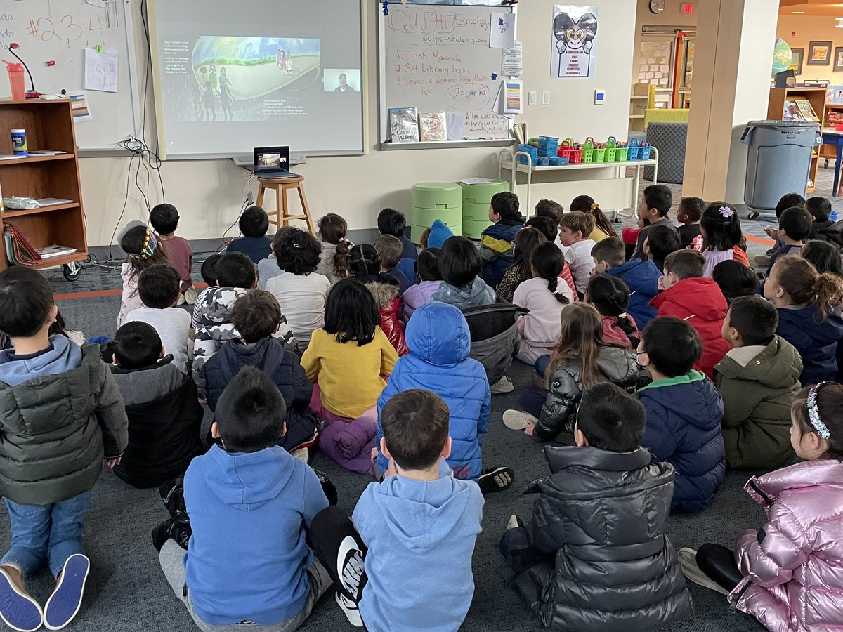 RHMediaCenter's tweet photo. What a wonderful way to end the week!! Thank you to @mrmirrorface for sharing your book “Mirror Face” and your heart with our students! We learned to access our superpowers and be proud of who we are! #lifelongreaders @RikerHillRams https://t.co/lN2PbbkXua