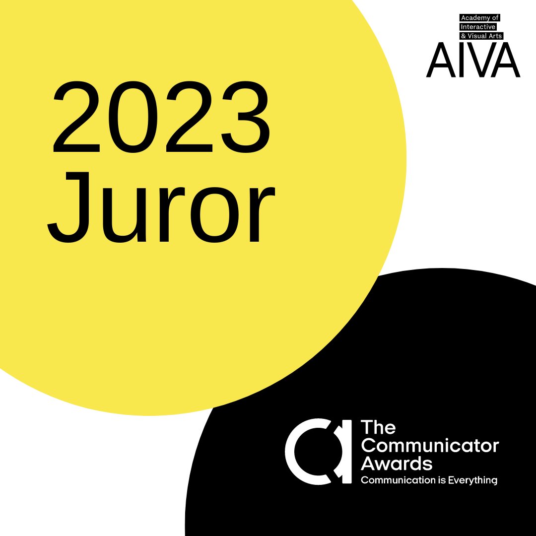 I’m honored to be selected as an AIVA Juror. The AIVA sanctions all judging for the @communicatorawards, <a href="/daveyawards/">Davey Awards</a>, and <a href="/w3awards/">w3 Awards</a>.

Entries for the 29th Communicator Awards are now open. Learn more about their mission, and enter your best work, at communicatorawards.com