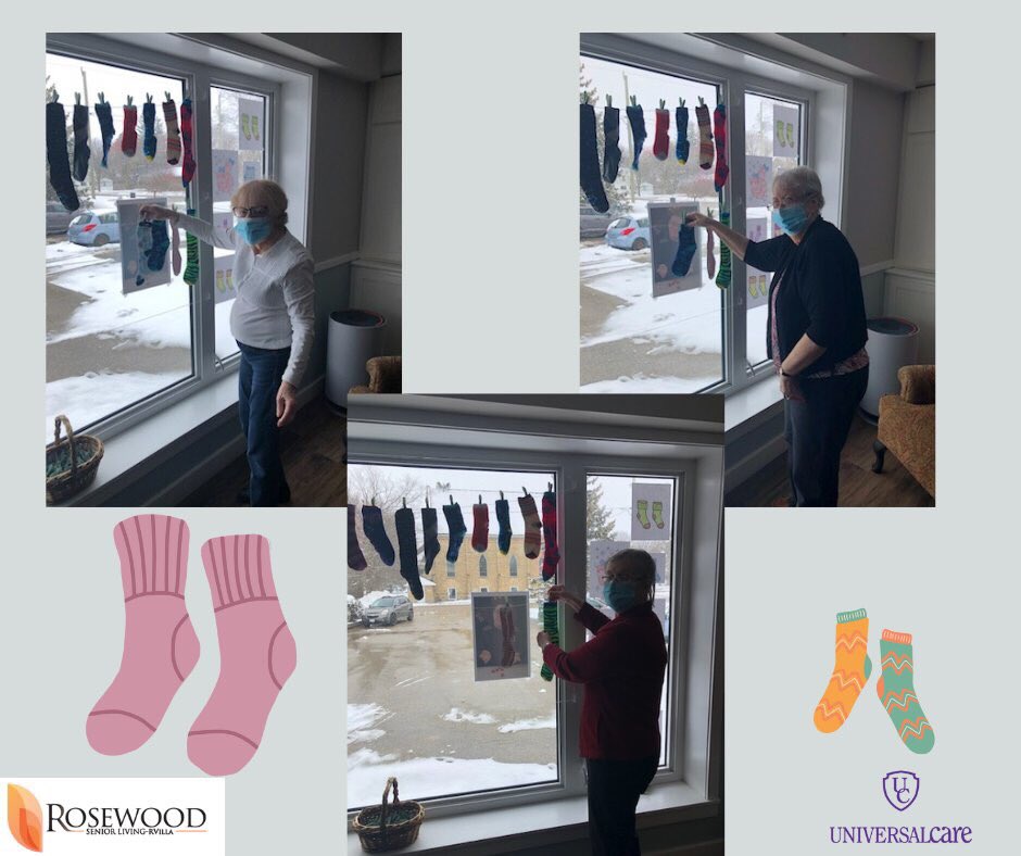 RosewoodRVilla's tweet photo. The Residents at Rosewood RVilla are getting ready for the Annual Lots of Socks Window Display that Community Living Kincardine and Districts hosts each March 21 to bring awareness to World Downs Syndrome Day! 
#lotsofsocks2023 #CLKD #RosewoodRVilla #Ripley #UniversalCare https://t.co/fXClFffcJY