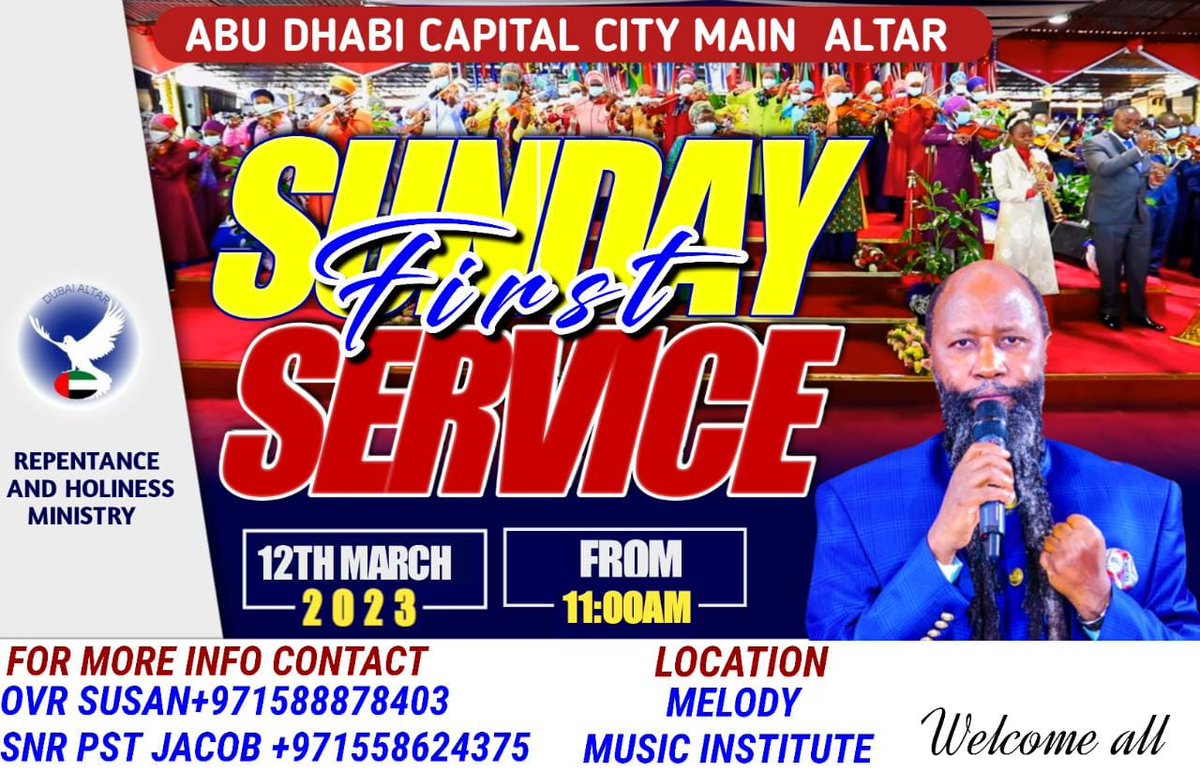 Stephen18094494's tweet photo. Welcomed all to our grand opening of the second altar in the United Arab emirates... The abudhabi main altar tomorrow...
#blessedSundayService https://t.co/sTwcHmVdxr