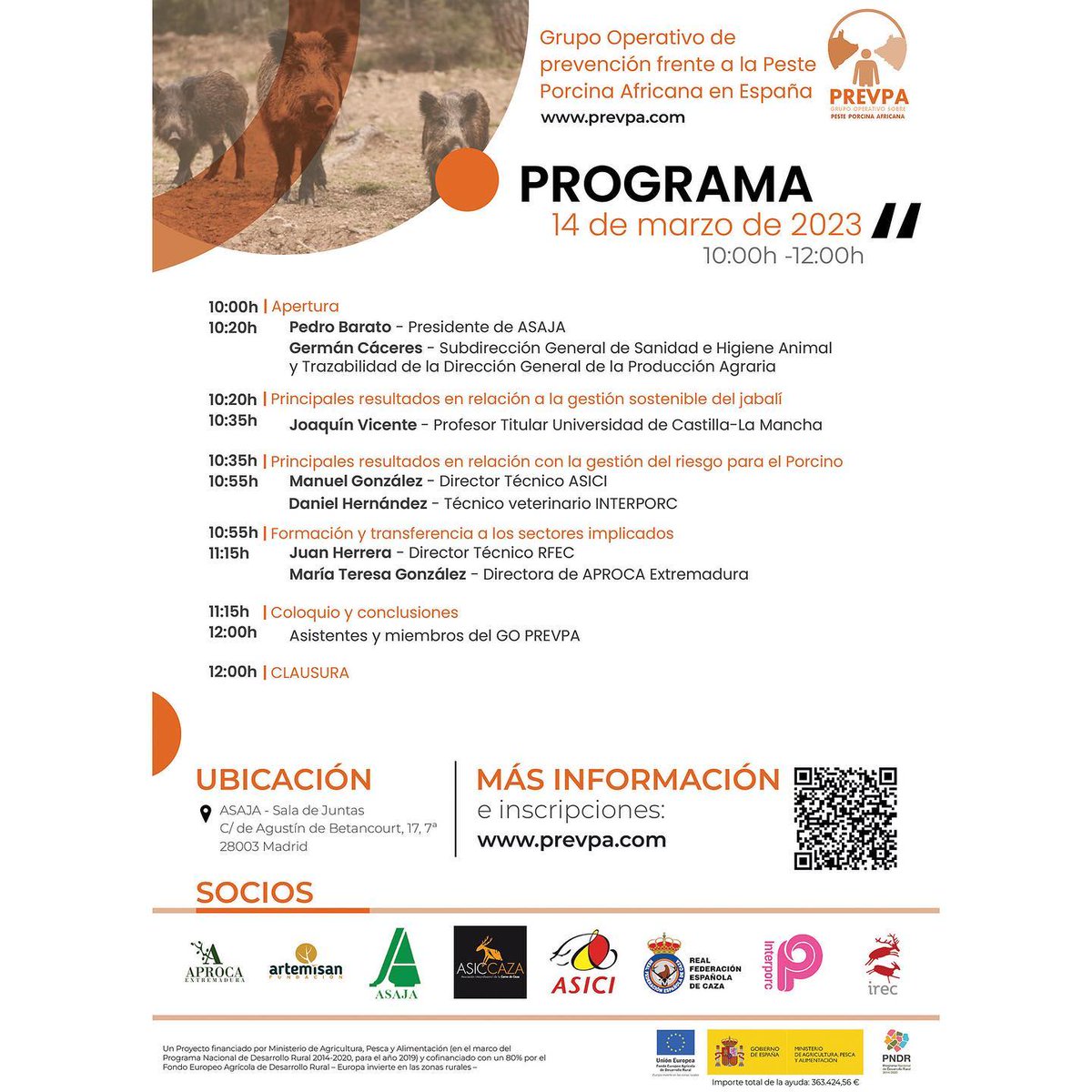 GoPrevpa's tweet photo. 🐗🐖 El próximo martes el #GOPREVPA presenta sus resultados en una jornada final en Madrid. 

¡No te lo pierdas! Si quieres asistir todavía estás a tiempo de inscribirte 📝 en: https://t.co/Ia6QKmrRc1 https://t.co/1gZp5UpLue