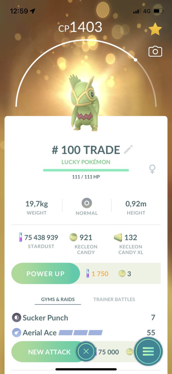 Jeroen026PoGo's tweet image. HOLY SHIT HUNDO KECLEON FROM A TRADE 😭❤️

I’m now only missing Registeel and Regirock, let’s GO! 🥳

Tysm @Bassiix 

#PokemonGO #hundo #Kecleon