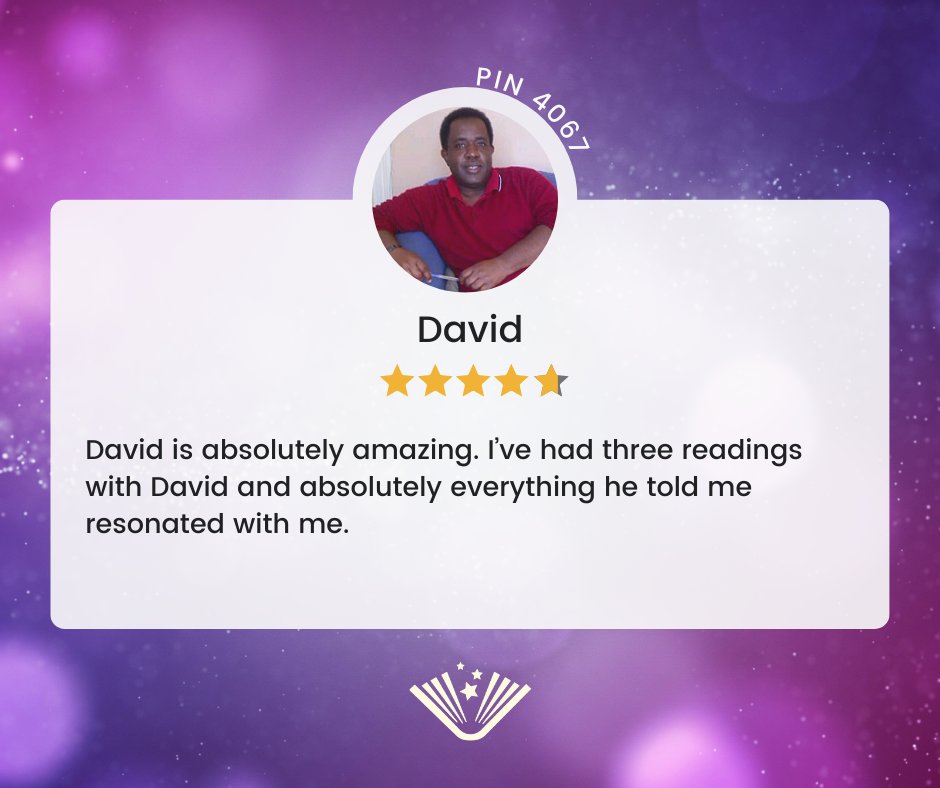 What a lovely review left for David ✨ you can head to our website to read more reviews or have a one-to-one reading! 

#onlinereading #testimonial
