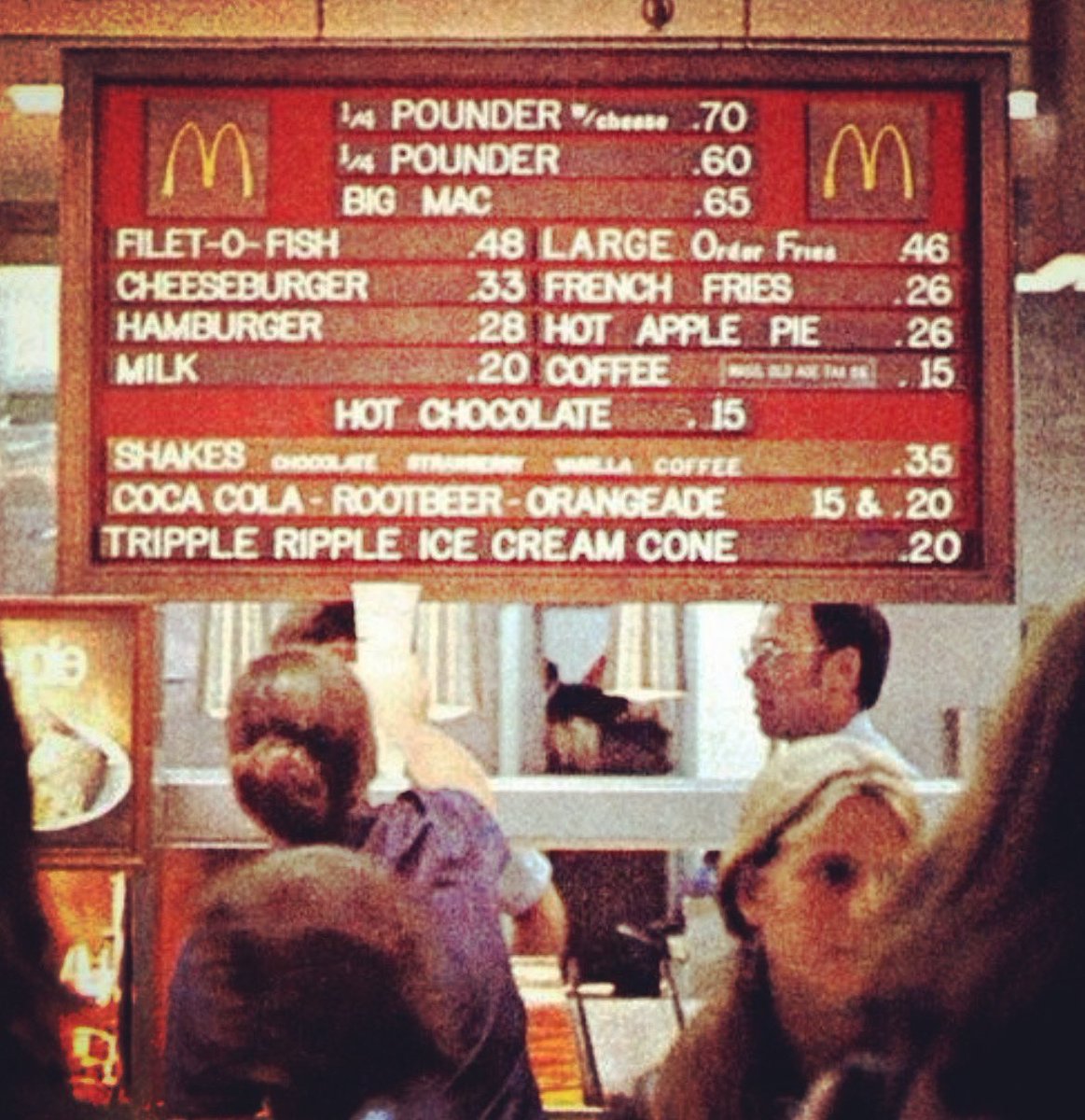 markmac1023's tweet photo. The @mcdonalds menu board when I first experienced it in the mid-70s.
Look how simple it is.
Be known for starting simple. Then add to success (don’t add because of failure).
#beknownforsomething #discoveryourthread #churchcomm #church #logos #branding #leadership #pastor https://t.co/SLzdctotkV