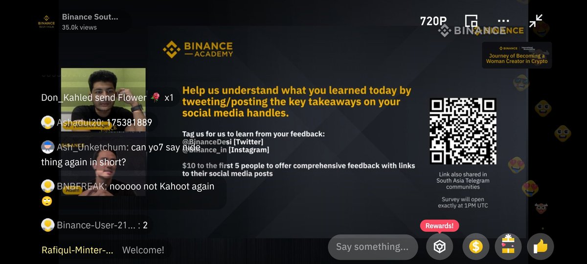 Абдулла Абдул Карим (@abdulla90412084) on Twitter photo Today's Bootcamp session on Blockchain Fundamentals was mind-blowing! My biggest takeaway was the importance of decentralization in ensuring trust in blockchain systems.
<a href="/BinanceDesi/">Binance South Asia</a>
✅ Survey Link: binance.com/en/survey?key=…
#Binance #Academy #survey Today's Bootcamp session on Blockchain Fundamentals was mind-blowing! My biggest takeaway was the importance of decentralization in ensuring trust in blockchain systems.
<a href="/BinanceDesi/">Binance South Asia</a>
✅ Survey Link: binance.com/en/survey?key=…
#Binance #Academy #survey