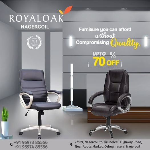 Royaloak_NGL's tweet photo. Furniture you can afford without Compromising Quality
#Royaloak_Furniture_Nagercoil
Call &amp; WhatsApp : 95973 85556 / 95974 85556
#royaloak #furniture #nagercoil
#officechair #officefurniture 
#kanyakumari #tn75 #tn74 
#officetable #rollingchair #chair
#highbackchair #BOSSCHAIR https://t.co/SHbSbWmGYS