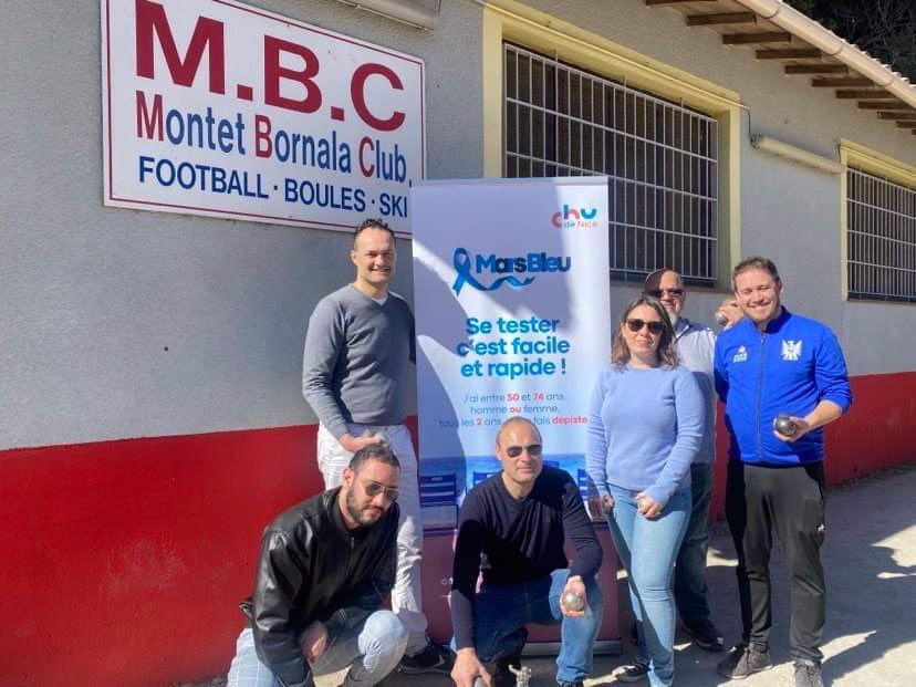 hervecael's tweet photo. Le @CHUdeNice se mobilise contre le cancer colorectal : Dans le cadre de « Mars bleu » manifestation ludique de sensibilisation sur cette pathologie et son dépistage au @MontetBornala 
Merci à @IsaBattarel pour cette initiative #tournoidepétanque https://t.co/Y5Kxfhuw5y