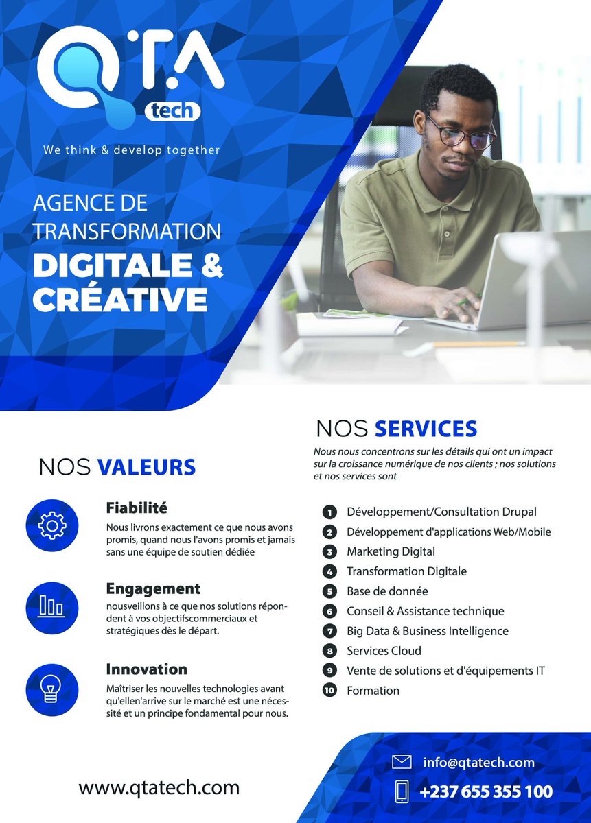 qtatech's tweet photo. #Qtatech : Agence de transformation digitale & créative
https://t.co/38zmrQ9E03 #Itagency #digitalagency #transformation https://t.co/oUKW9zYE0m