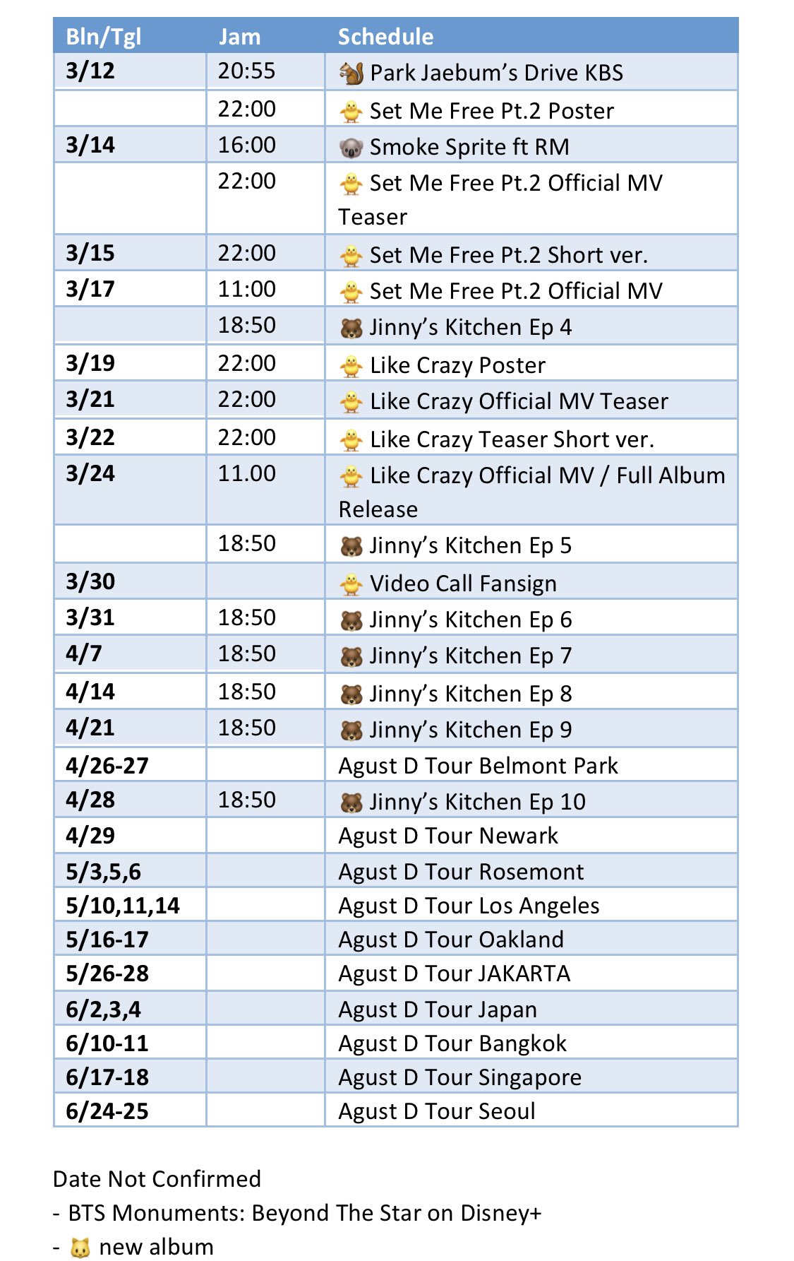 7bts.update on Twitter: "BTS SCHEDULE UPDATE (WIB) #방탄소년단 #BTS @BTS_twt ...