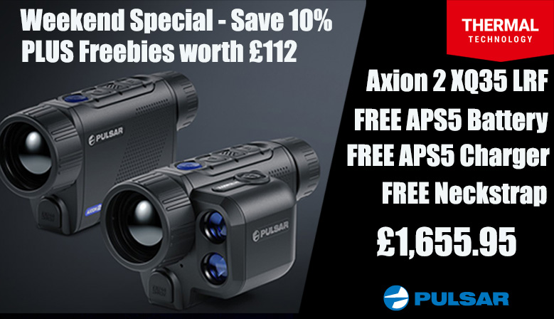 DrewsLab's tweet image. Special Deal this weekend - Save 10% on the Pulsar Axion 2 LRF XQ35. PLUS £112 worth of FREE extras. Very limited stock.
shop.drewslab.co.uk/thermal-imager…