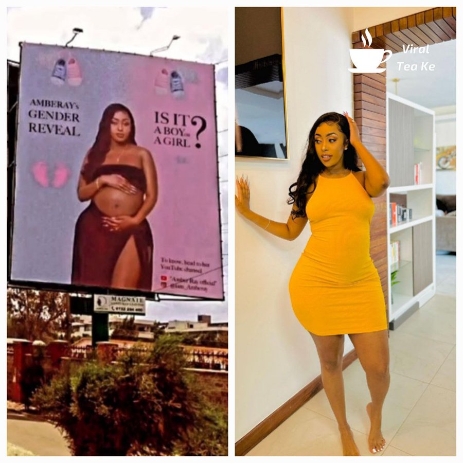 kennedy rapudo pays 3 million for billboard announcing gender reveal party for his baby with amber ray..... wanaume mnatumiwa vibaya | KenyaTalk